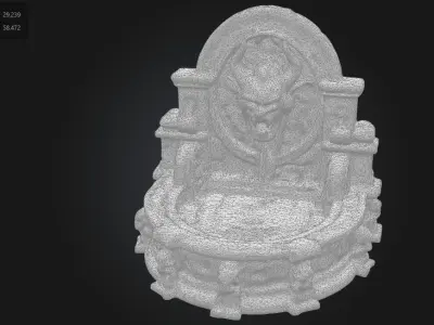Stylized Dark Gothic Demon Fountain Game Asset 3D model