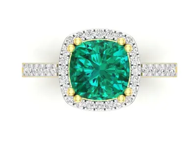 AV 633 Diamond Bridal Halo Engagement Ring 3D print model