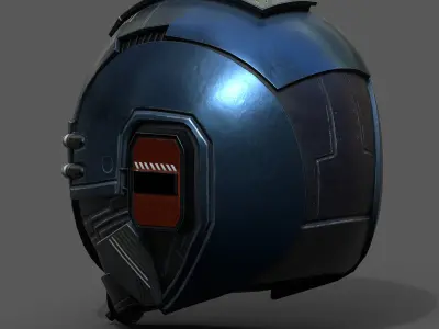 Helmet scifi space machine cyborg armor develop fantasy  Low-poly 3D model