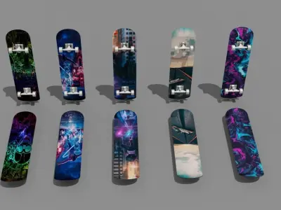 Skateboards Pack Low-poly 3D model
