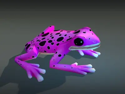 Animated Frogs Pack Low-poly 3D model