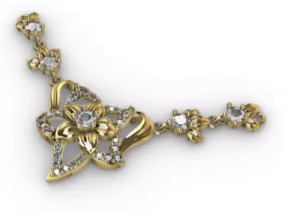 Necklace Flower R-001 3D print model