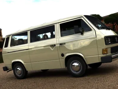 VOLKSWAGEN TRANSPORTER T25 CARAVELLE BUS 1987 3D model