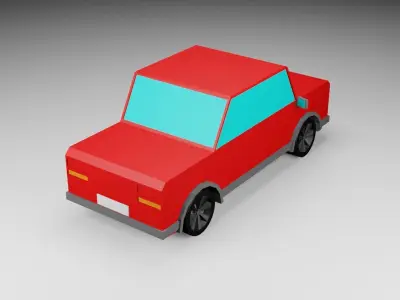 Low-poly passenger car 1 Low-poly 3D model