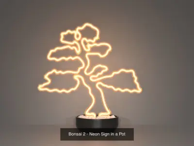 Bonsai Neon Signs - 3 Pack 3D Model Collection