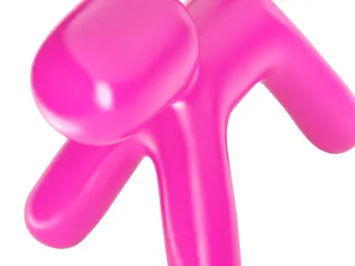 Deep Pink Animals Figurines 3D model