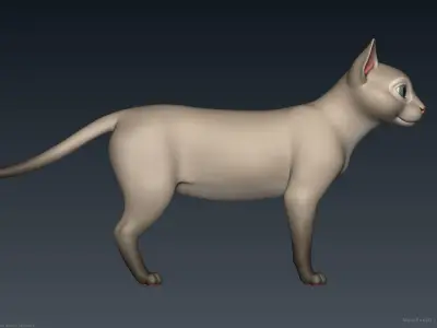 Stylized Cartoon Cat 3D model