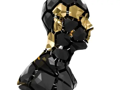 Abstract Sculpture of a Bust Low-poly 3D model
