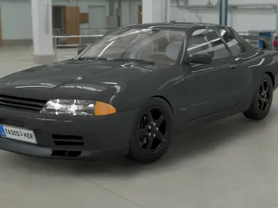 Nissan Skyline GTR R32 Interior Game Ready Low-poly 3D model