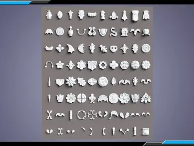 Building Ornaments Wall Decorations Low-poly 3D model