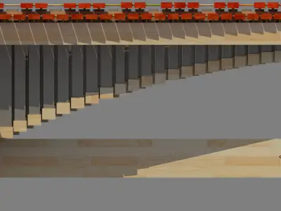 5 Octaves Artist Model Rosewood Marimba 3D model