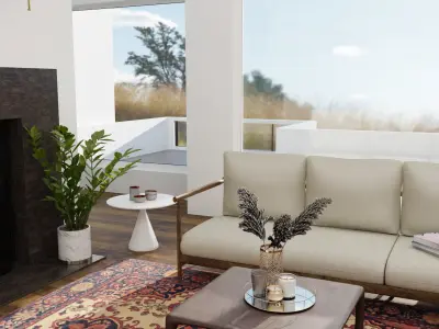 Living Room Interior Scene 01 Low-poly 3D model