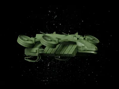 Sci-Fi Spaceship Low-poly 3D model by pmvch
