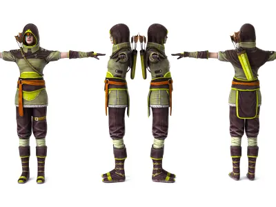 WARRIOR WOMEN Low-poly 3D model