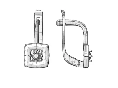 Stylish  Futuristic earrings   for cnc or  3D print model