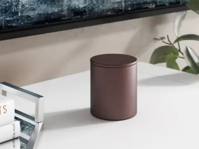 Renee Genuine Leather Round Bathroom Storage Container 3D model