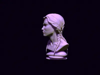 bust of an asian girl 3D print model