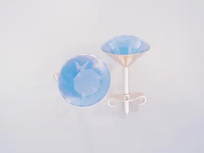 Diamond Earrings 3D print model 4