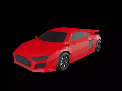 Low Poly Sports Car Pack 3D Model Free low-poly 3D model