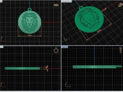 Lion necklace 3D print model