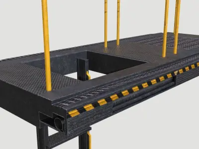 LowPoly Platform bridge ladder MODEL Element2 OLD Low-poly 3D model