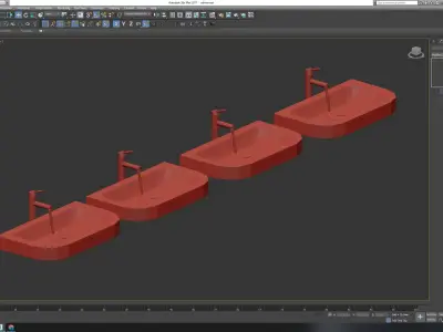 Wooden sink - Napoli Low-poly 3D model