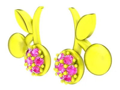 6306 luxury fruit diamond earrings 3D print model