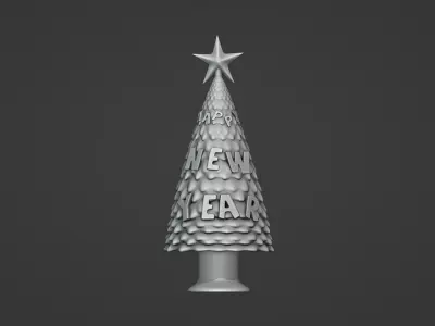 Happy New Year Tree 3D print model