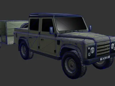 Mlitary Car Low-poly 3D model