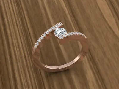 Jewelry Diamond Ring 3D print model 11