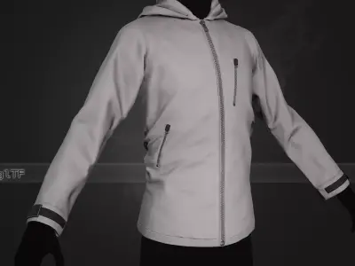 Gray Snowboard Hoodie Style 1 Low-poly 3D model