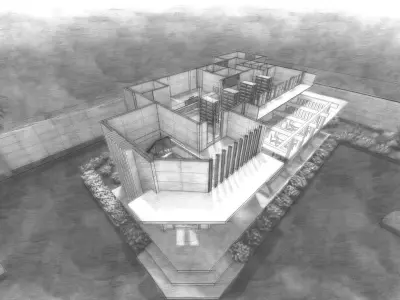 Cafe and Bookstore 3D model