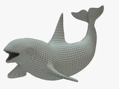 Killer Whale Rigged Basemesh Low-poly 3D model