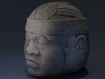 Olmec Statue Low-poly 3D model