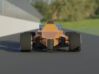 Low Poly Formula 1 Car Low-poly 3D model
