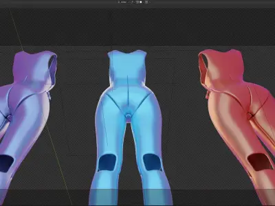 Overalls Anime  - Game Ready 3D model - UE4 -UE5 - in Blender  Low-poly 3D model