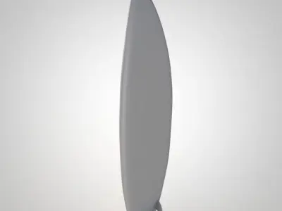 Surfboard wooden 3D model