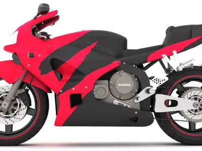 Honda CBR Motorbike 4K Low-poly 3D model