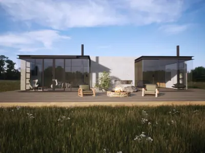 Modern House with Landscape  Twinmotion 3D Model 3D model