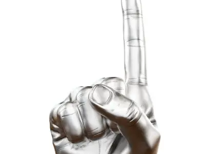 Figurine hand gesture with raised index finger up 3D model