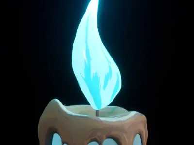 cel-shaded candle 3D model