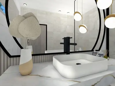 Luxury Modern Bathroom 3D Model 3D model
