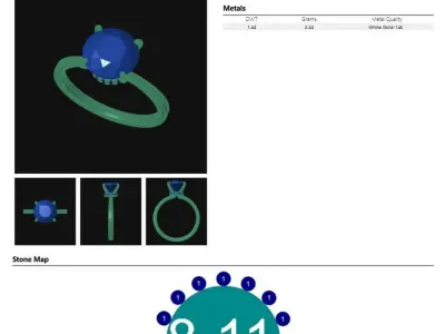 Secret Halo Diamond Engagement Ring 0022 3D print model