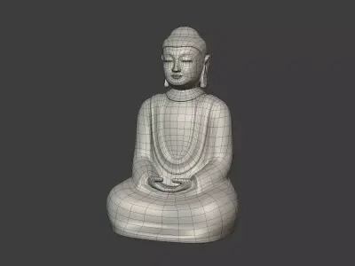 Buddha Statue - Meditation Figurine Low-poly 3D model
