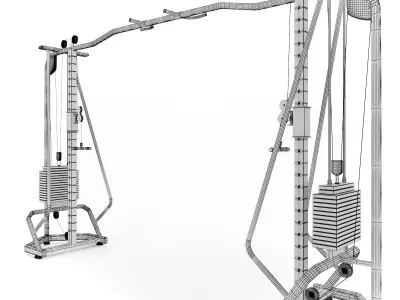 Cable Cross over Gym Machine 3D model