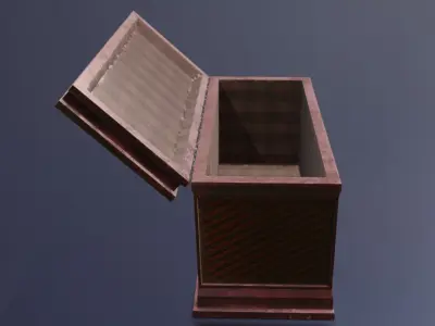 Wood Chest Free low-poly 3D model