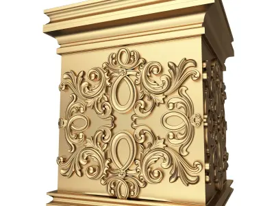 Carved Capital 1303 Low-poly 3D model