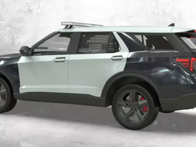 Police Interceptor SUV  lowpoly  3D model