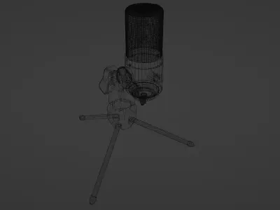 Black Microphone Minimalistic 3D Asset 3D model