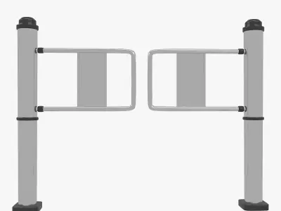 Barriers 4 pair of metal gates 3D model